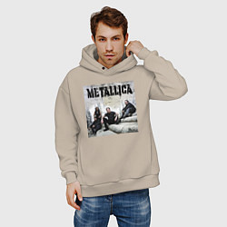 Толстовка оверсайз мужская Metallica - cool guys, цвет: миндальный — фото 2