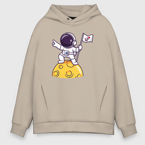 Мужское худи оверсайз Вперёд в космос / Миндальный – фото 1