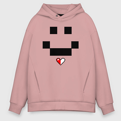 Мужское худи оверсайз Minecraft улыбка и любовь / Пыльно-розовый – фото 1