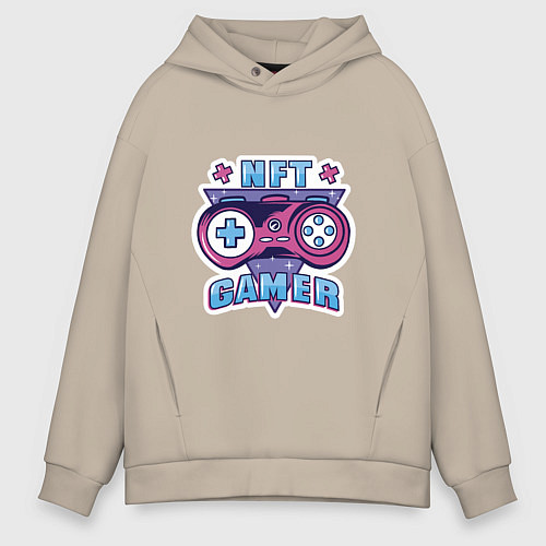 Мужское худи оверсайз NFT - Gamer / Миндальный – фото 1