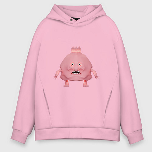 Мужское худи оверсайз Розовый монстр / Светло-розовый – фото 1