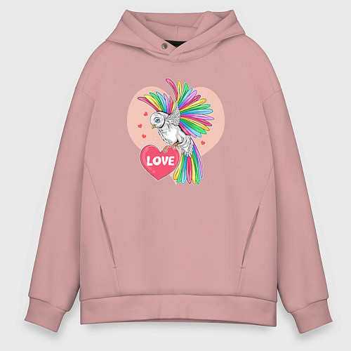 Мужское худи оверсайз Color bird / Пыльно-розовый – фото 1