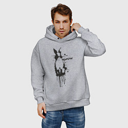 Толстовка оверсайз мужская Banksy bunny, цвет: меланж — фото 2