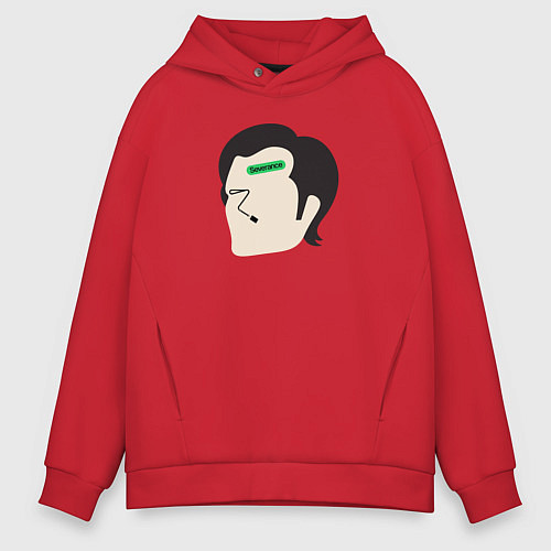 Мужское худи оверсайз Марк Разделение / Красный – фото 1