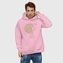 Толстовка оверсайз мужская Эко девчонка, цвет: светло-розовый — фото 2