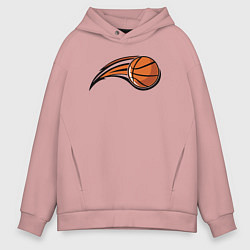 Толстовка оверсайз мужская Basketball shot, цвет: пыльно-розовый