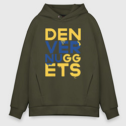 Толстовка оверсайз мужская Denver Nuggets NBA, цвет: хаки