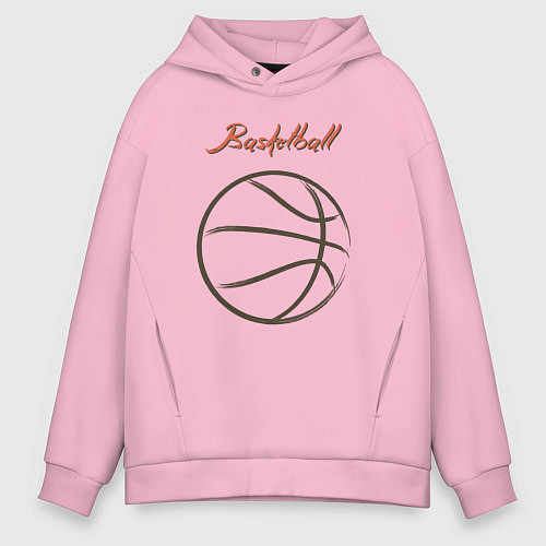 Мужское худи оверсайз Basketball vibe / Светло-розовый – фото 1