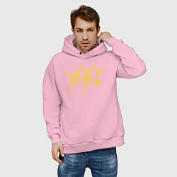 Толстовка оверсайз мужская Танцы скелетов, цвет: светло-розовый — фото 2