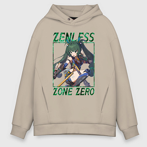 Мужское худи оверсайз Qingyi - Zenless Zone Zero / Миндальный – фото 1