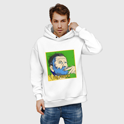 Мужское худи оверсайз Volfovich ART / Белый – фото 3