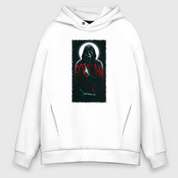Толстовка оверсайз мужская Крик гостфейс с луной, цвет: белый