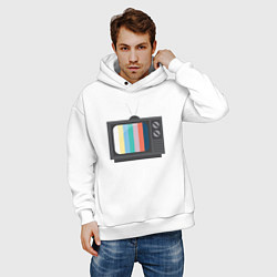 Толстовка оверсайз мужская Old television, цвет: белый — фото 2
