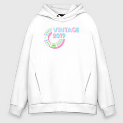 Толстовка оверсайз мужская Винтаж 2019, цвет: белый
