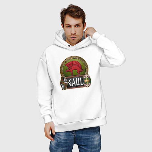 Мужское худи оверсайз Галлы: кельтская символика / Белый – фото 3