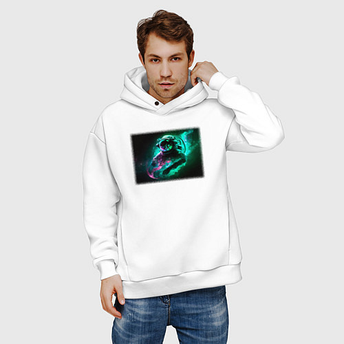 Мужское худи оверсайз Космическая дымка / Белый – фото 3