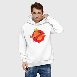 Толстовка оверсайз мужская Трамп привидение, цвет: белый — фото 2