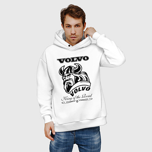 Мужское худи оверсайз Volvo viking / Белый – фото 3