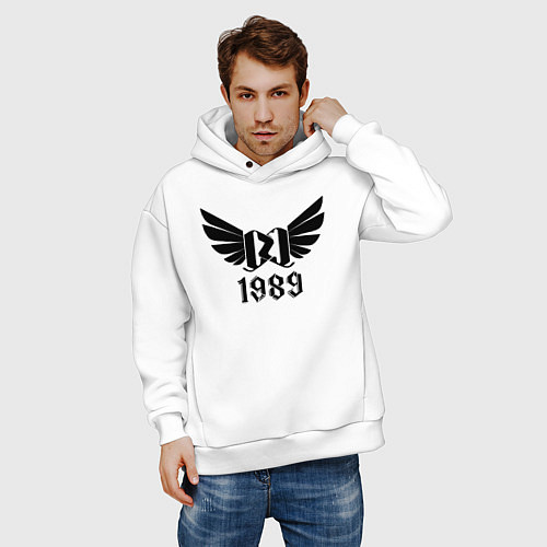Мужское худи оверсайз Крылатый 1989 / Белый – фото 3
