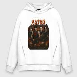 Толстовка оверсайз мужская Astro в стиле хэви метал, цвет: белый
