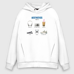 Толстовка оверсайз мужская Aesthetics gen z, цвет: белый