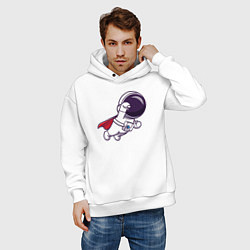 Толстовка оверсайз мужская Spaceman superman, цвет: белый — фото 2