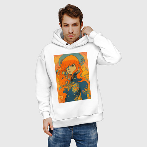 Мужское худи оверсайз Ундина / Белый – фото 3