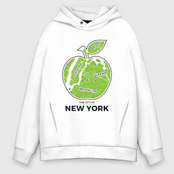 Толстовка оверсайз мужская Сity of New York, цвет: белый
