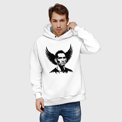 Мужское худи оверсайз Крылатый Тони Фергюсон / Белый – фото 3