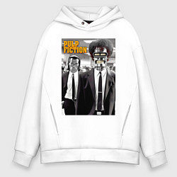 Толстовка оверсайз мужская Jules Winnfield-Bender and Vincent Vega - Pulp Fic, цвет: белый