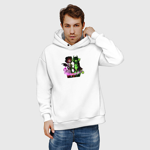 Мужское худи оверсайз Пугна с Дарк виллоу / Белый – фото 3