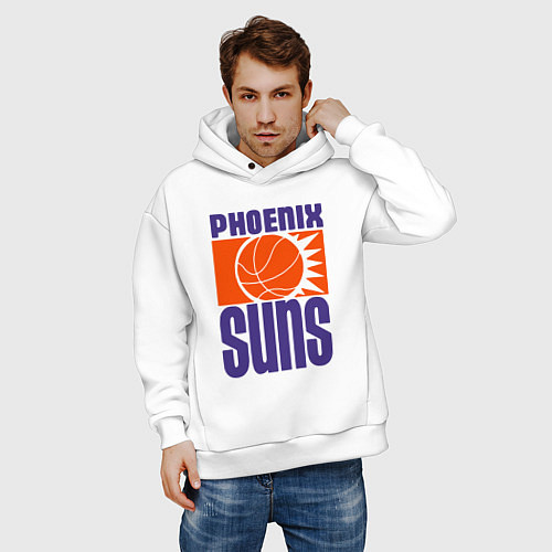 Мужское худи оверсайз Phoenix Suns team / Белый – фото 3