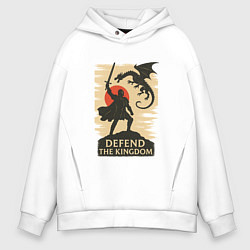 Толстовка оверсайз мужская Клятва Защитника, цвет: белый