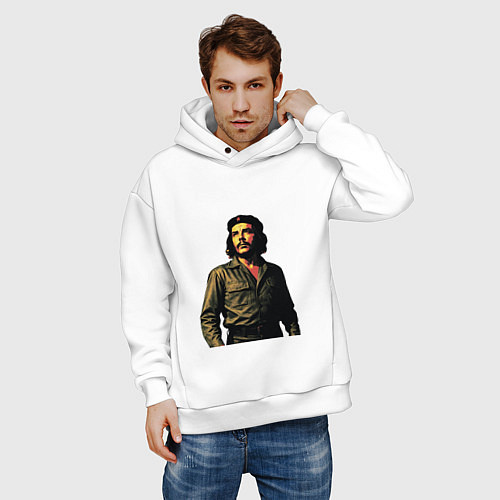 Мужское худи оверсайз Поп-арт Че Гевара 1970-е / Белый – фото 3