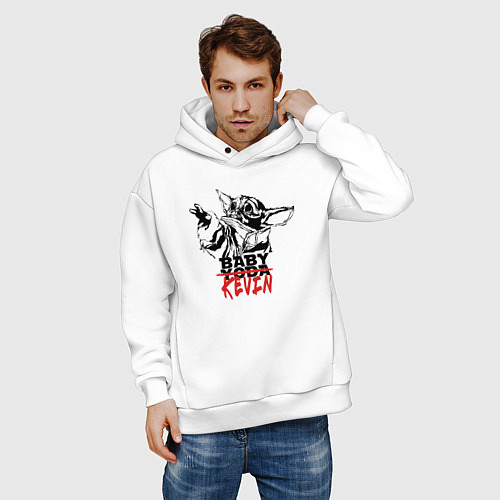 Мужское худи оверсайз Baby Kevin / Белый – фото 3