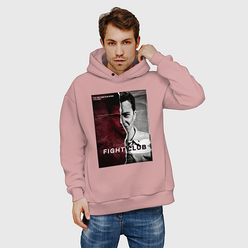 Мужское худи оверсайз Тайлер и Джек / Пыльно-розовый – фото 3