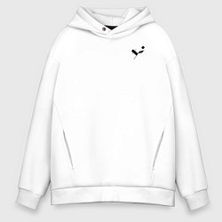 Толстовка оверсайз мужская Три буквы: чёрные, цвет: белый