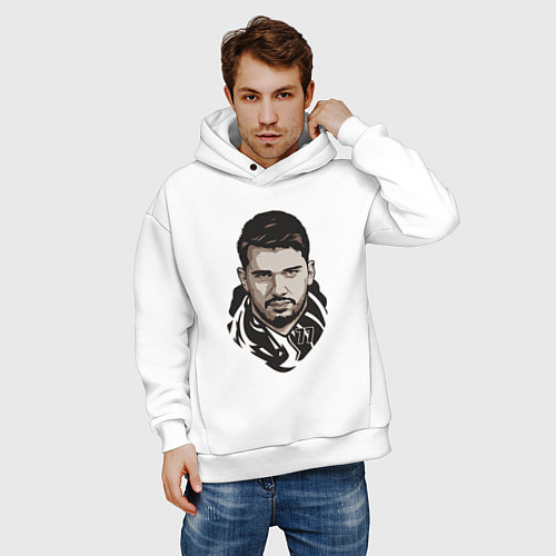Мужское худи оверсайз Лука 77 / Белый – фото 3