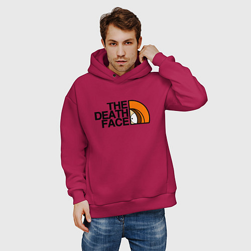 Мужское худи оверсайз Кенни лицо смерти / Маджента – фото 3