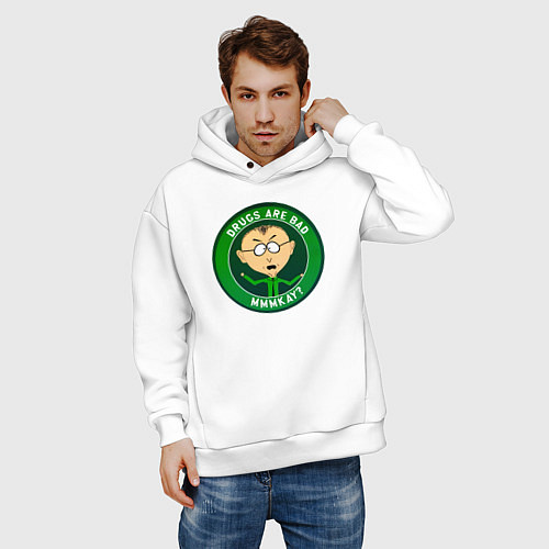 Мужское худи оверсайз Мистер Маки / Белый – фото 3