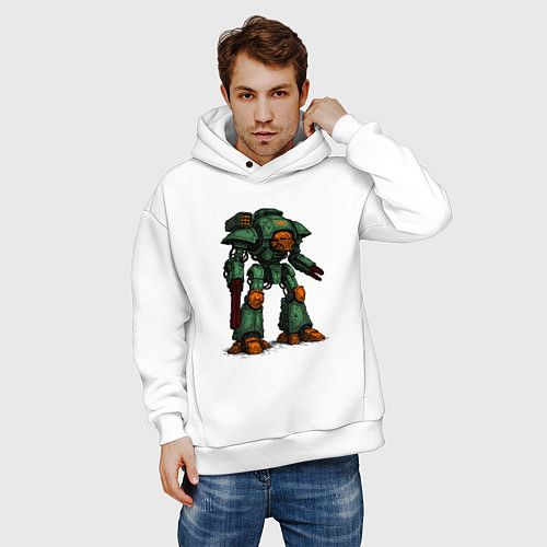 Мужское худи оверсайз Имперский мощный титан / Белый – фото 3