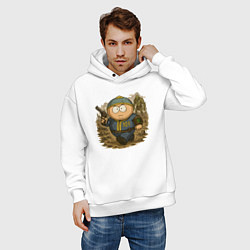 Толстовка оверсайз мужская Эрик Картман в fallout, цвет: белый — фото 2