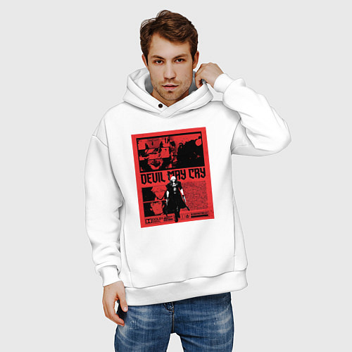 Мужское худи оверсайз Devil May Cry y2k / Белый – фото 3