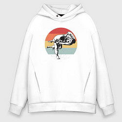 Толстовка оверсайз мужская Спарринг дзюдоистов, цвет: белый