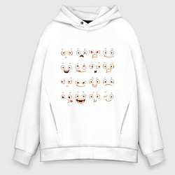 Толстовка оверсайз мужская Эмоции, цвет: белый