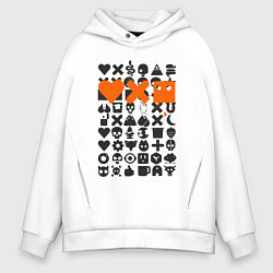Толстовка оверсайз мужская Love Death and Robots двухсторонний, цвет: белый