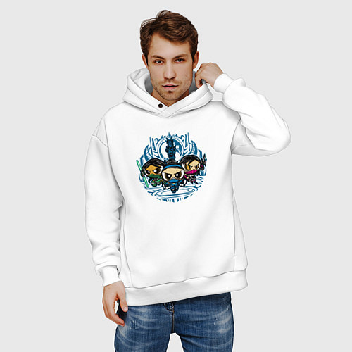 Мужское худи оверсайз Малыши бойцы / Белый – фото 3