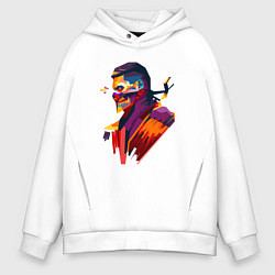 Толстовка оверсайз мужская Джонни Кейдж, цвет: белый