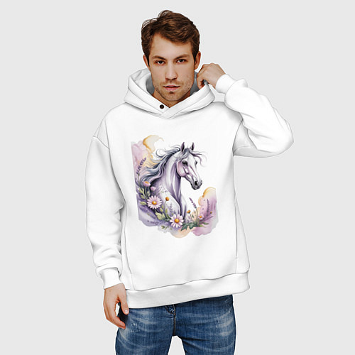 Мужское худи оверсайз Волшебное превращение / Белый – фото 3