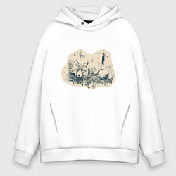 Толстовка оверсайз мужская Туаль де Жуи лиса, цвет: белый